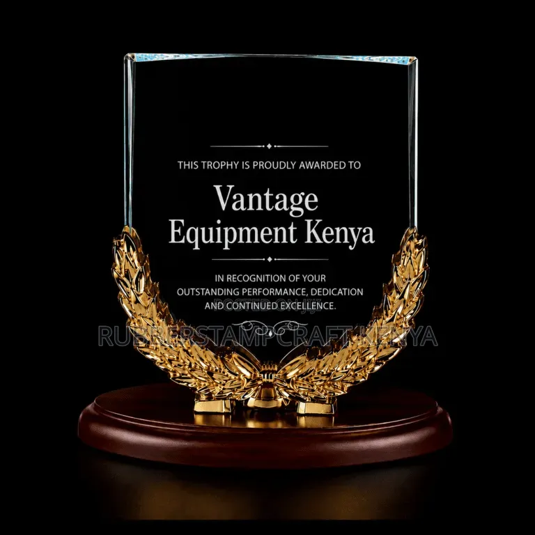 Engraved Glass Trophy