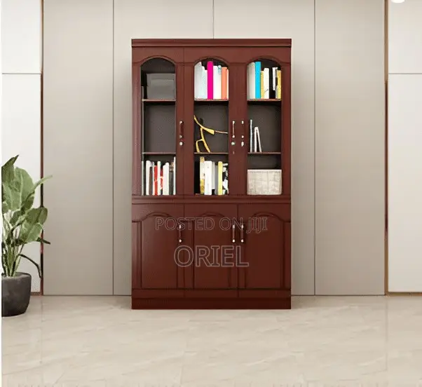 Office Cabinet : 3-Door Mahogany Office Filing Cabinet