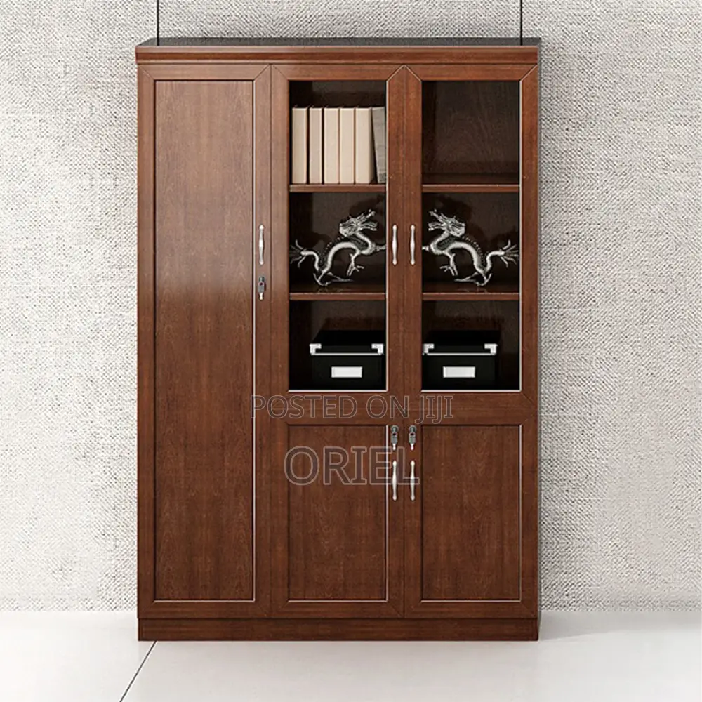 Office Cabinet : 3-Door Mahogany Office Filing Cabinet