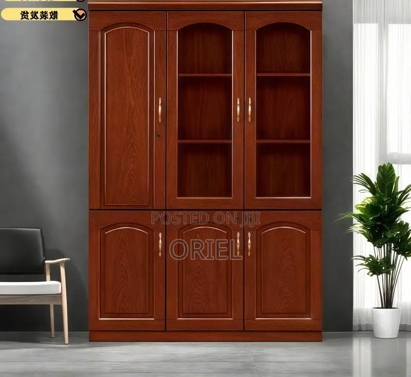 Office Cabinet : 3-Door Mahogany Office Filing Cabinet