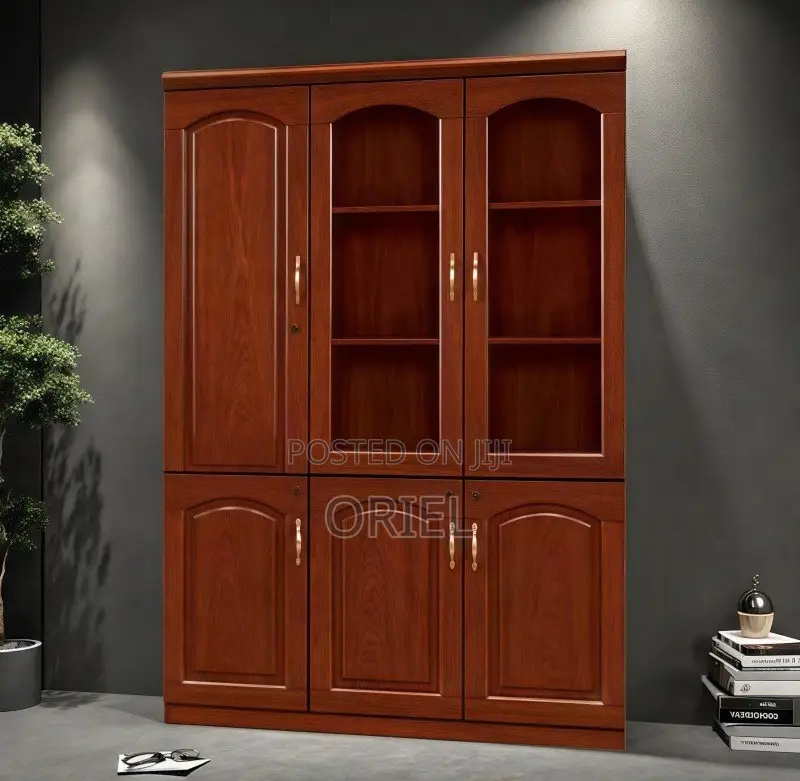 Office Cabinet : 3-Door Mahogany Office Filing Cabinet