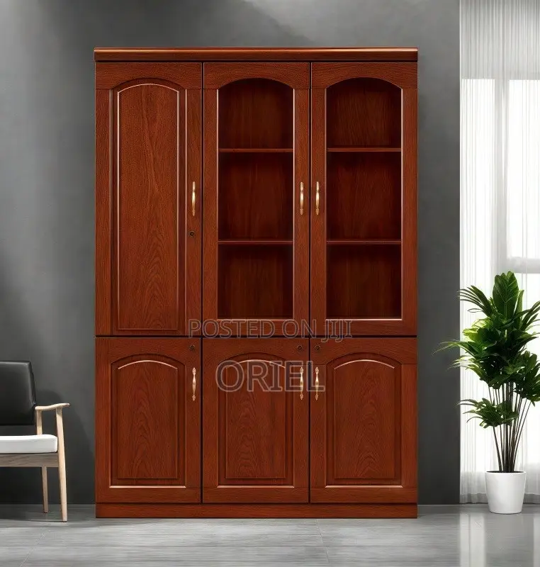 Office Cabinet : 3-Door Mahogany Office Filing Cabinet