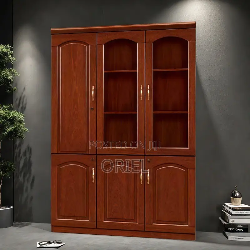 Office Cabinet : 3-Door Mahogany Office Filing Cabinet