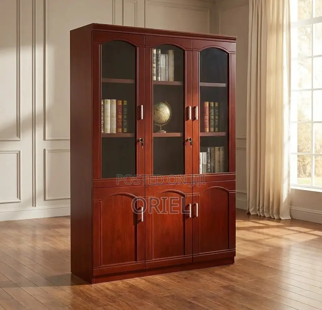 Office Cabinet : 3-Door Mahogany Office Filing Cabinet
