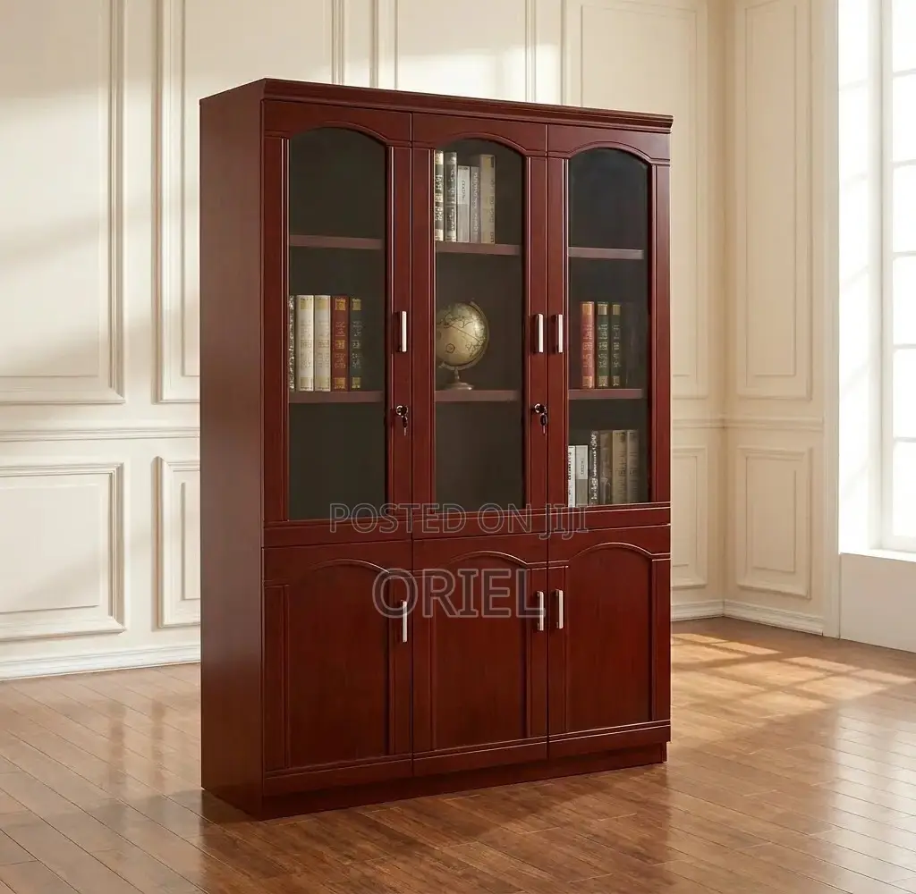 Office Cabinet : 3-Door Mahogany Office Filing Cabinet