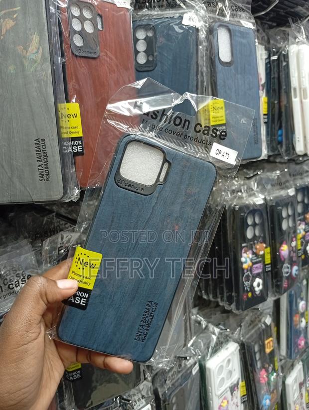 Oppo A73 Tree-Bark Texture Finish in Navy Blue Cover - thumbnail 2
