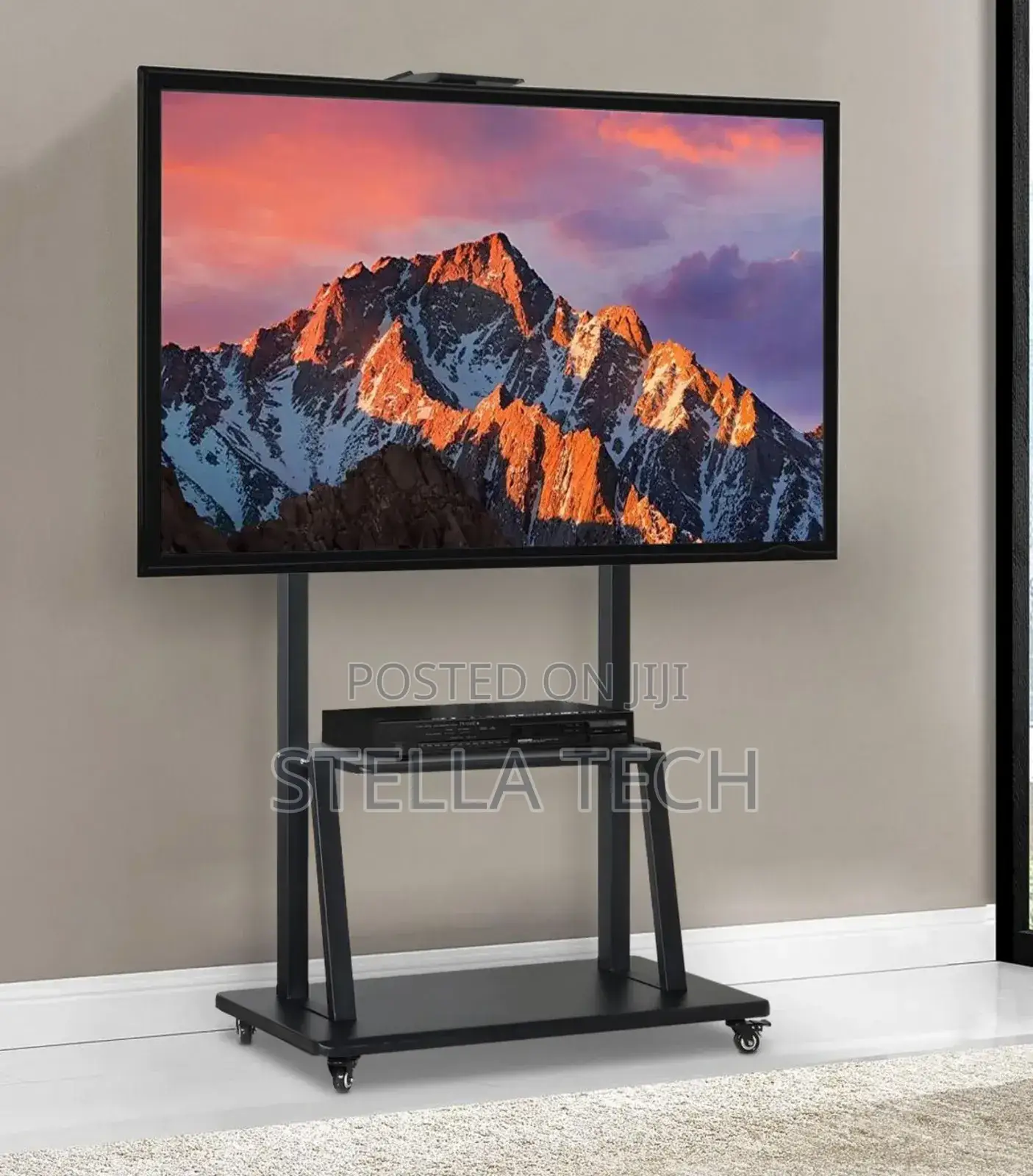 Mobile Tv Trolley Stand With Wall Mount Fits 60-100 Inches Tv