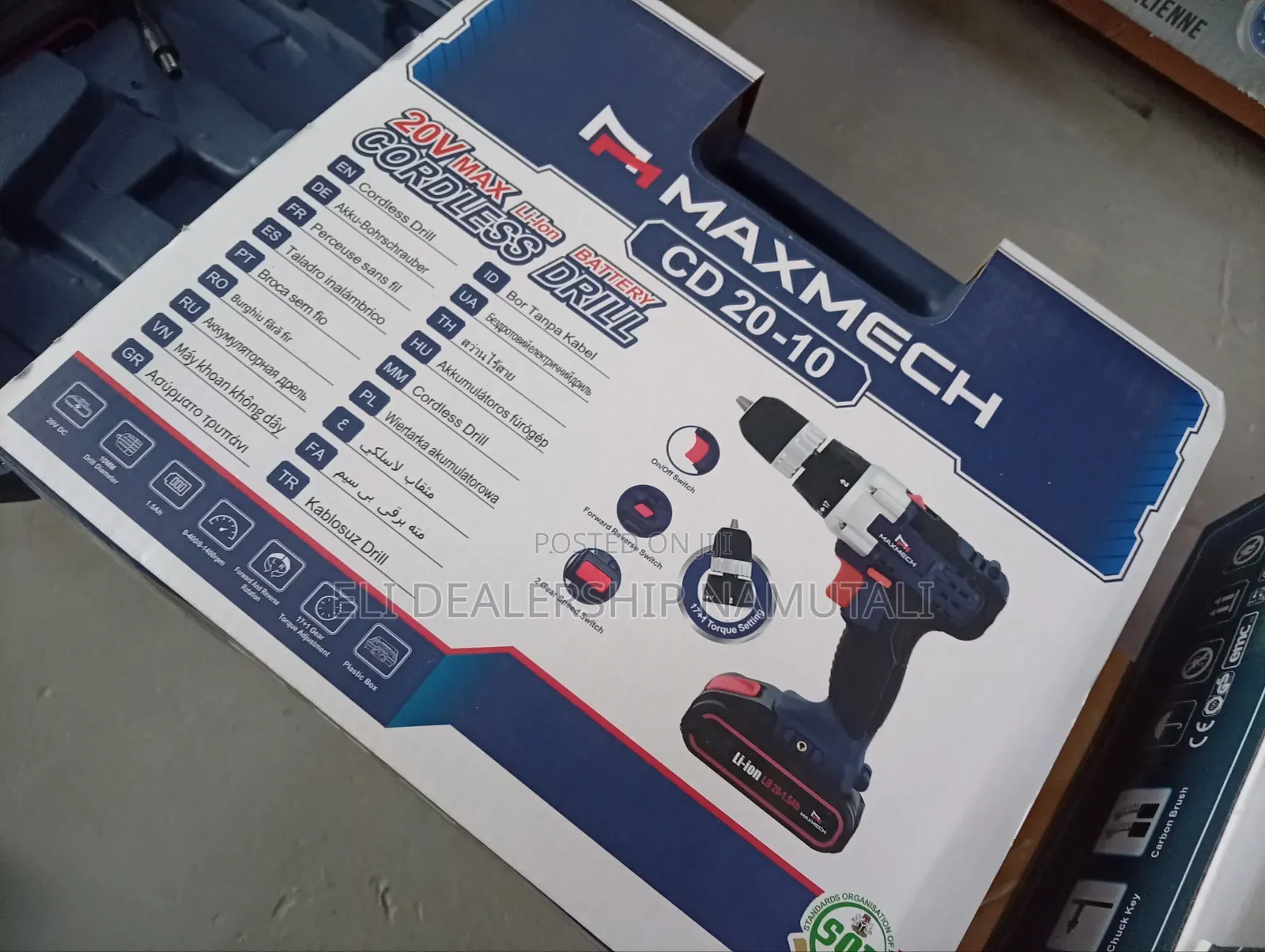 Heavy Duty 20v Cordless Drill Driver With 2 Li-Ion Batteries