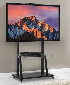 Mobile Tv Trolley Stand With Wall Mount Fits 32-75 Inches Tv