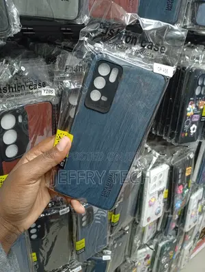 Oppo A55 Dark Blue, Textured Synthetic Leather Cover