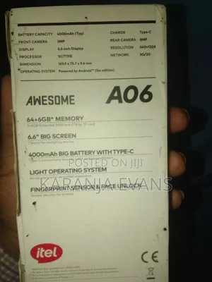 Itel A06 64 GB Black