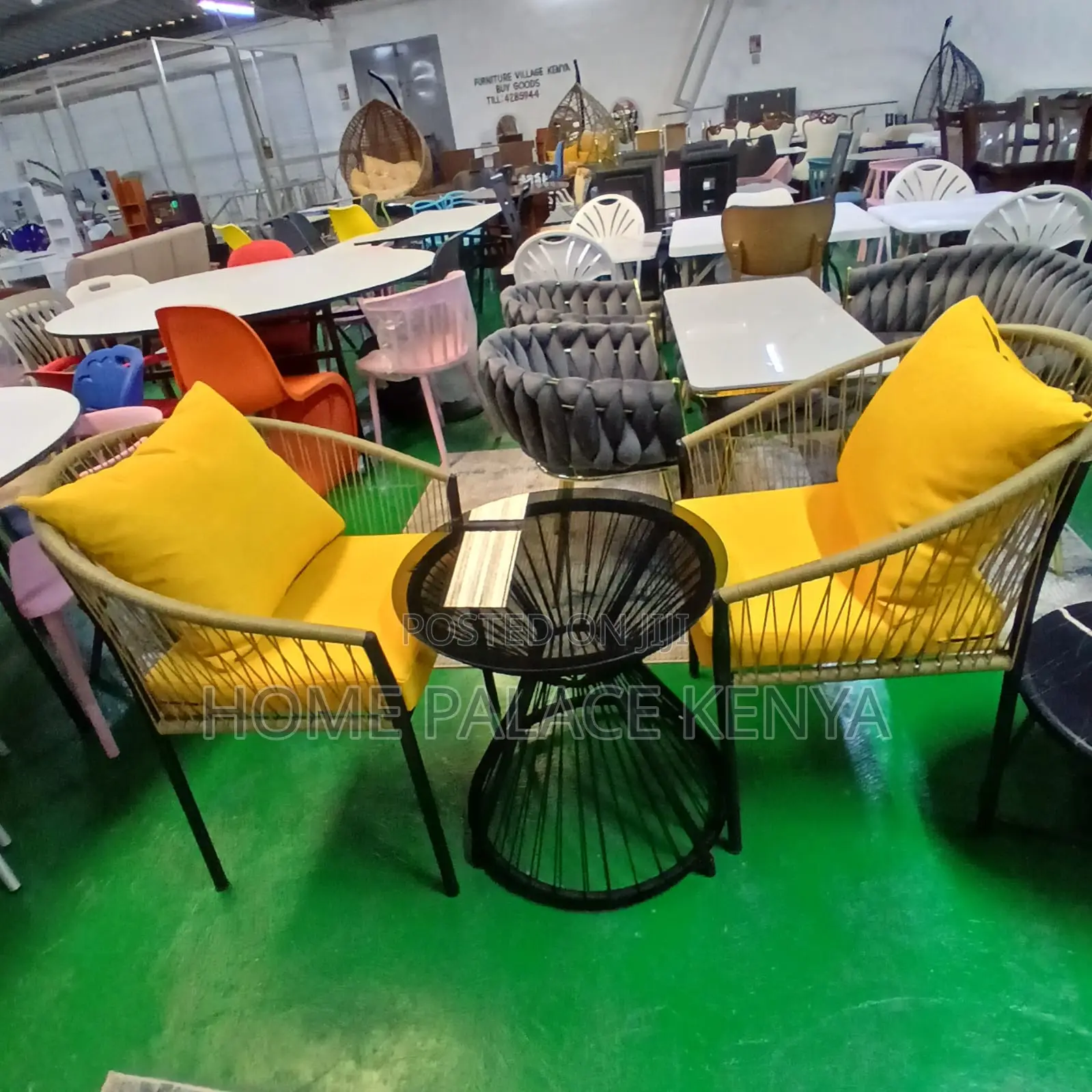 Balcony Set: 3 Piece Wicker Cushioned Lounge Set