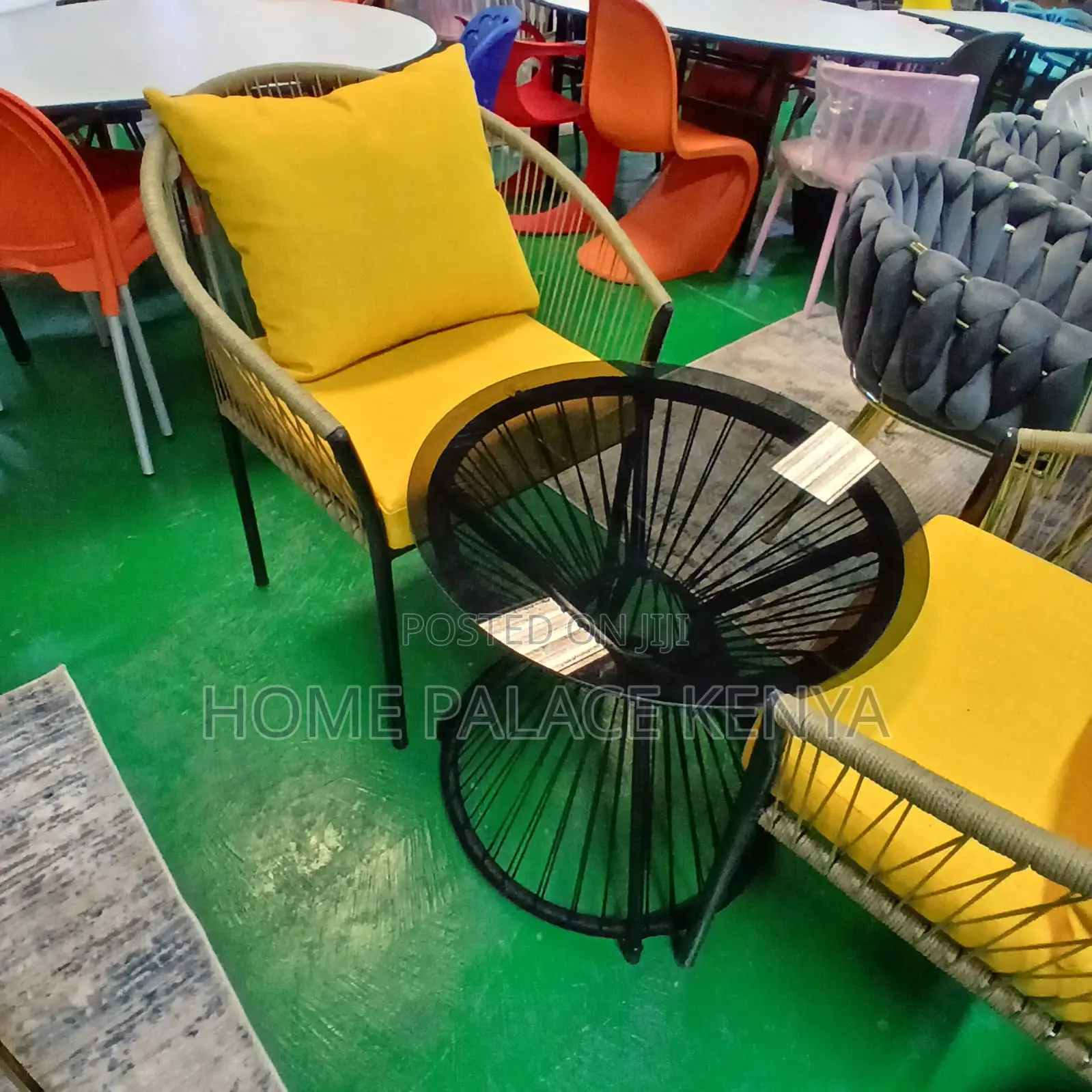 Balcony Set: 3 Piece Wicker Cushioned Lounge Set