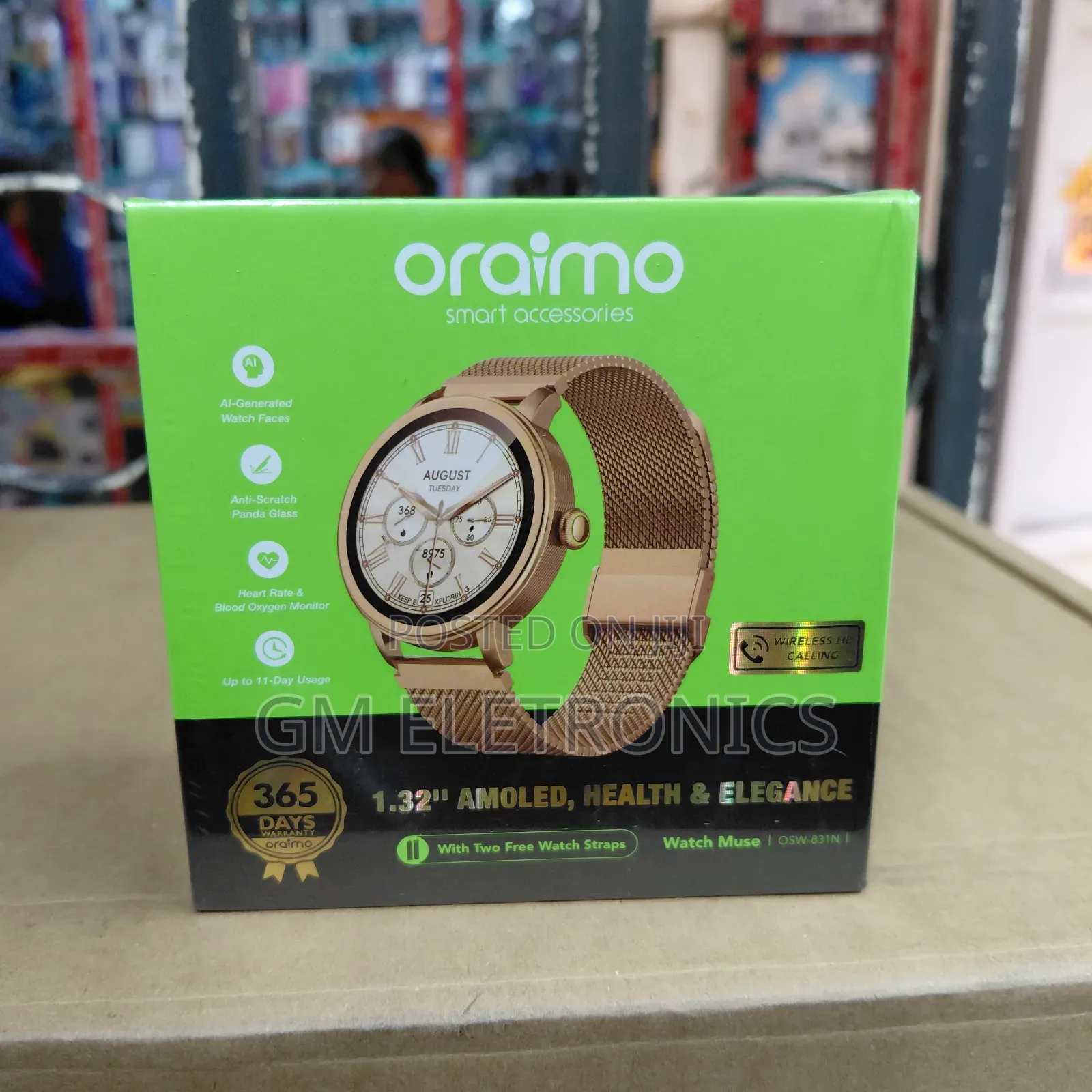 Oraimo Watch Muse (Osw-831n) Amoled Smartwatch-Ip68 Water Resistance
