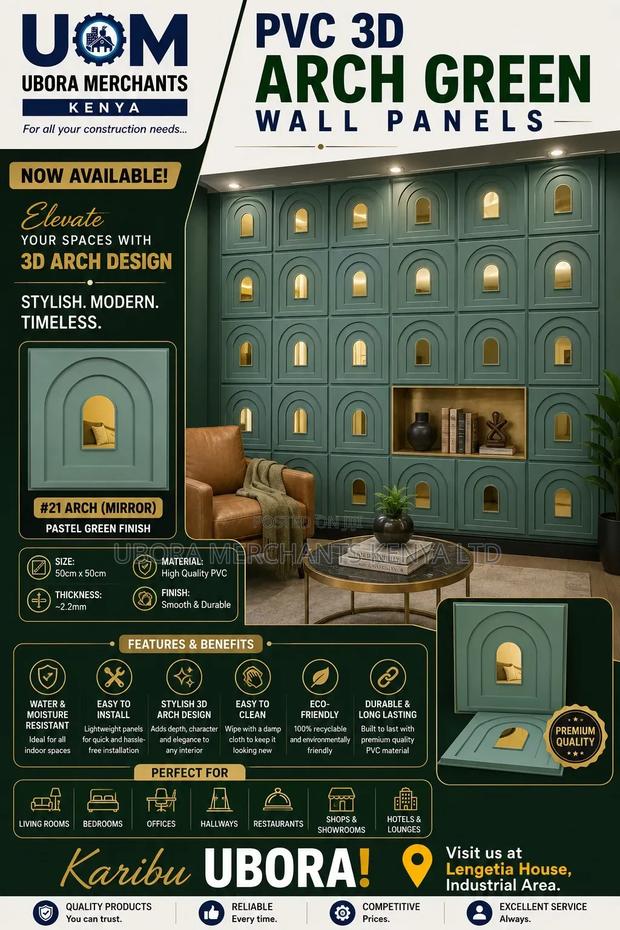 Arch Green 3d Wall Ceiling Panels - thumbnail 2