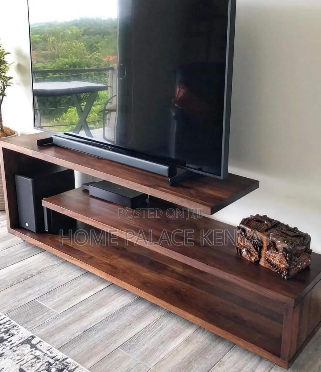 Tv Stand: Mahogany Open Storage Media Unit