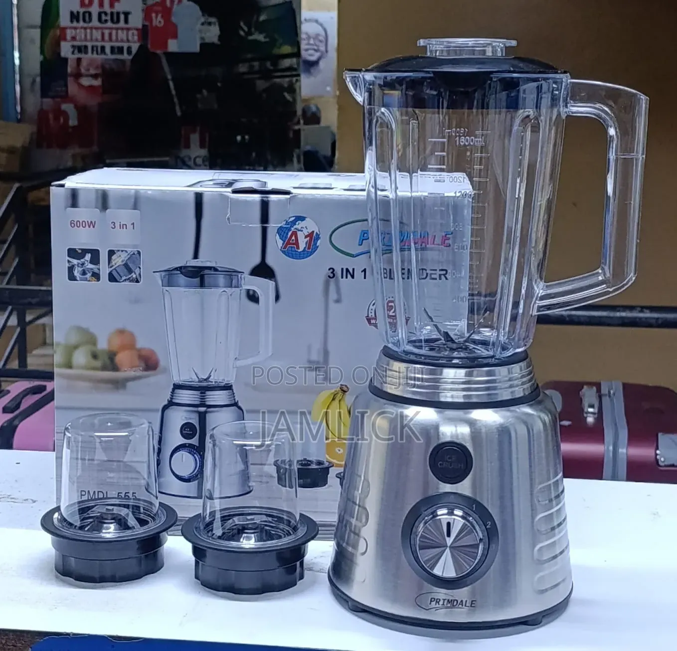 3-in-1 Blender – 600w | 1.6l Jug + 2 Grinders - Jm