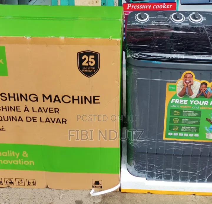 Black Synix Washing Machine 10kg Twin Tub