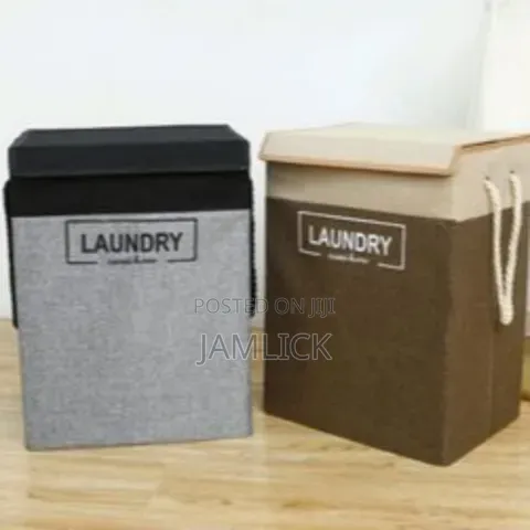 Jute Rope Foldable 70l Laundry Basket With Lid - Hk