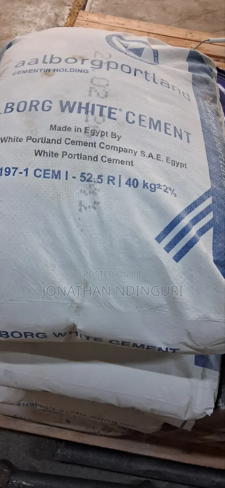 Aalborg White Cement Grade 52.5, 40kg – Industrial Grade White Cement