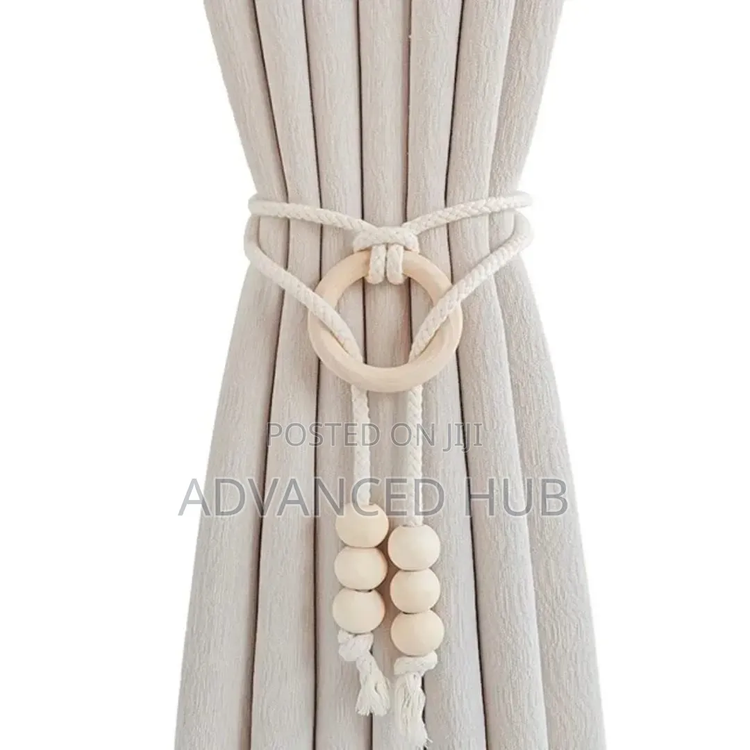 Curtain Tieback With Wooden Buckle and Beads