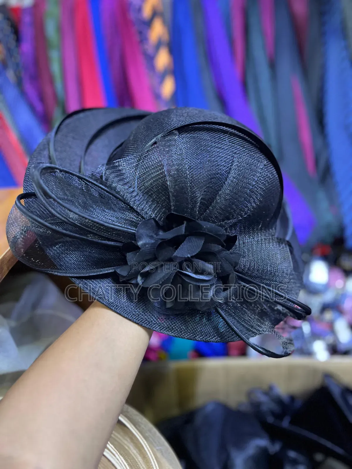 Black Classy Ladies Big Size Fancy Head Fascinators