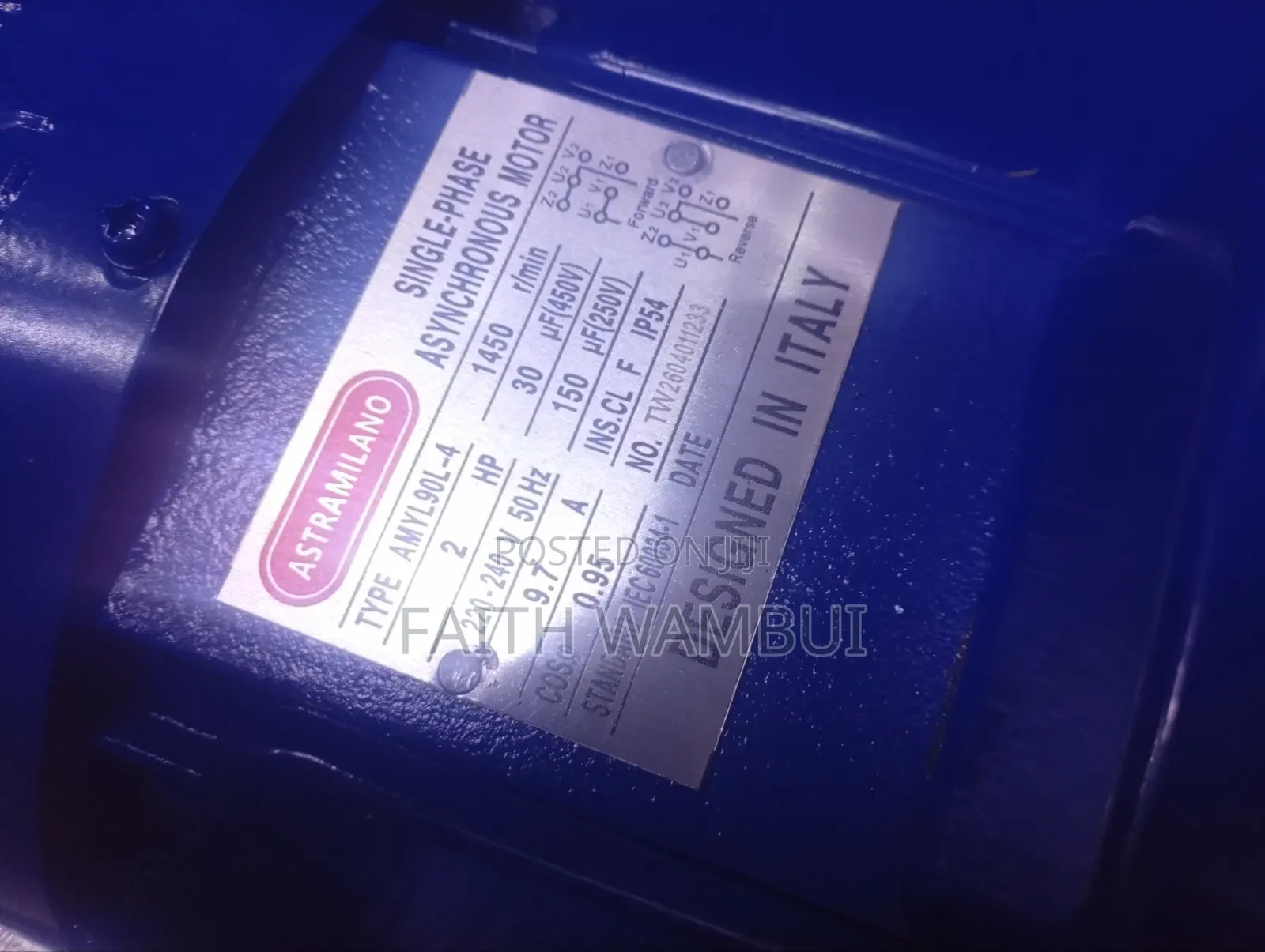 2hp Astramilano Single Place Electric Motor