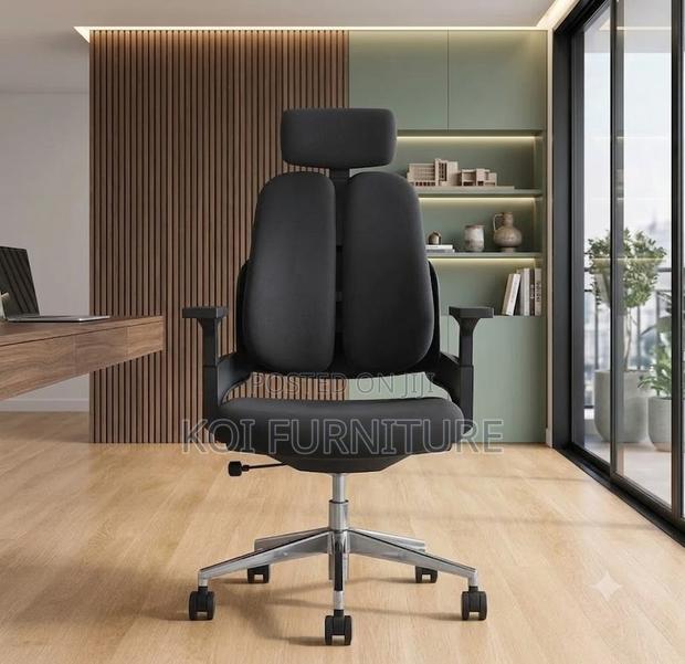 Office Chairs; High Orthopedic Office Seat With Two Backrest - thumbnail 3