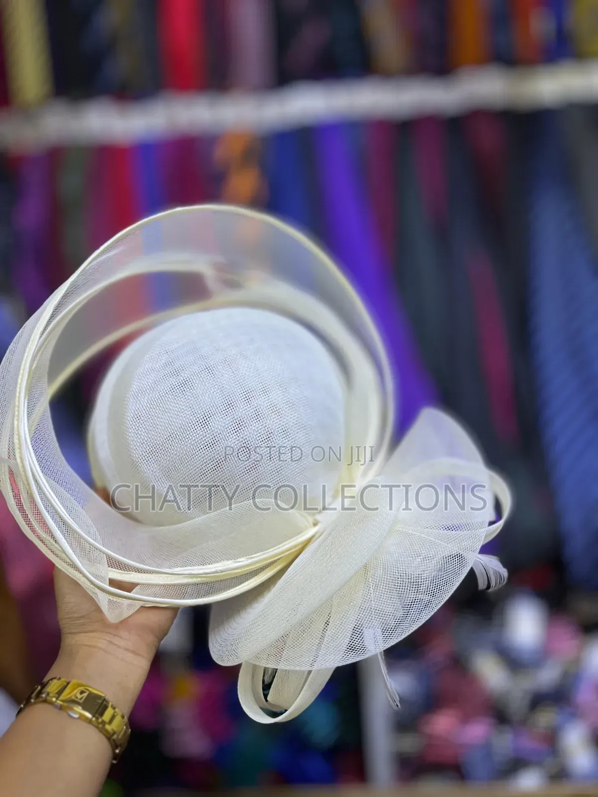Cream White Classy Ladies Big Size Fancy Head Fascinators