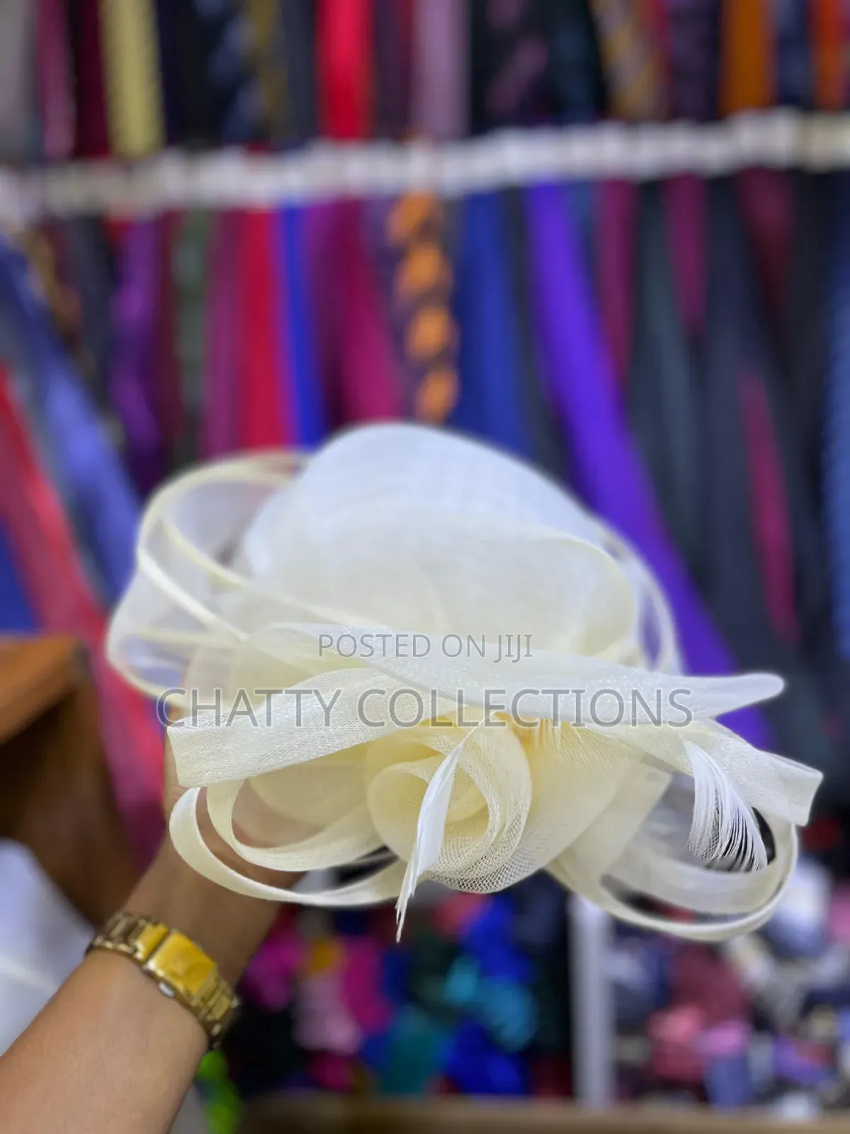 Cream White Classy Ladies Big Size Fancy Head Fascinators