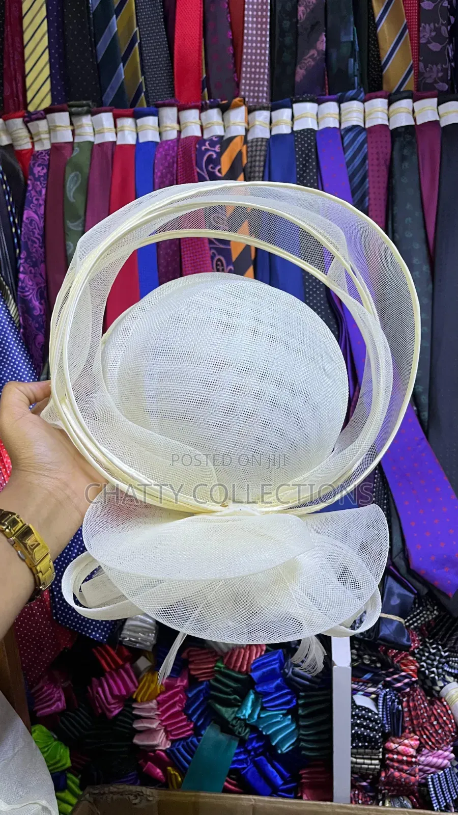 Cream White Classy Ladies Big Size Fancy Head Fascinators