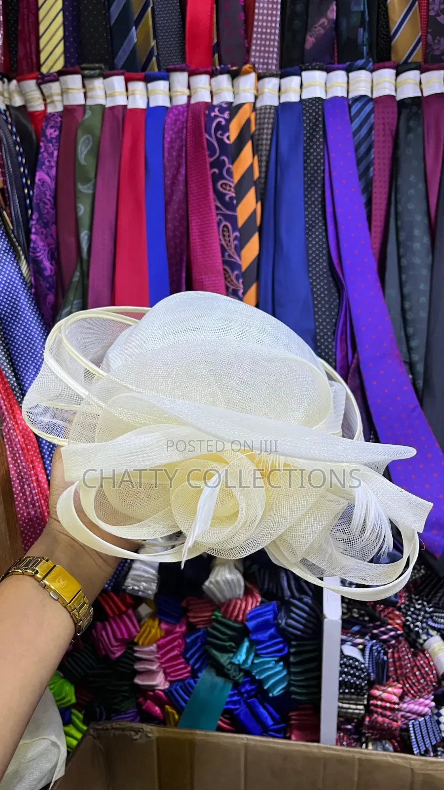 Cream White Classy Ladies Big Size Fancy Head Fascinators