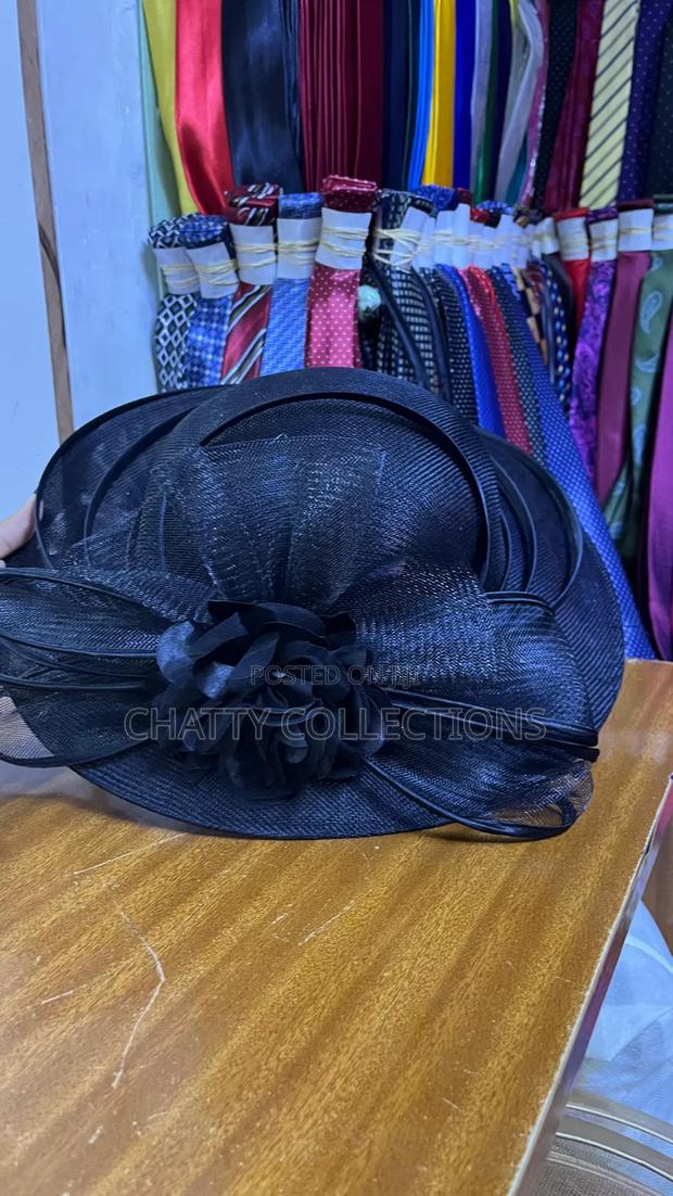 Navy Blue Classy Ladies Big Size Fancy Head Fascinators - thumbnail 4