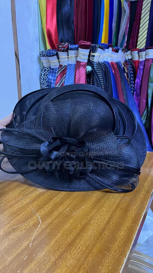 Navy Blue Classy Ladies Big Size Fancy Head Fascinators - thumbnail 5