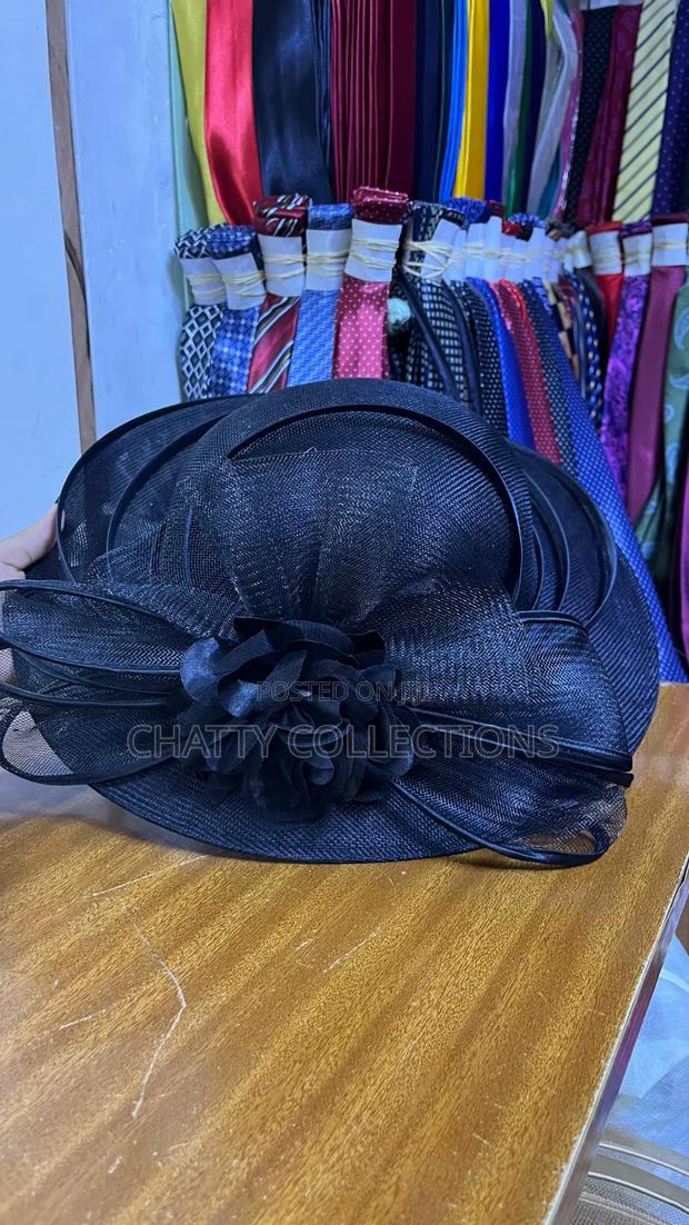 Navy Blue Classy Ladies Big Size Fancy Head Fascinators - thumbnail 6