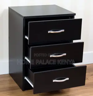 Nightstand: Wooden Triple Drawer Bedroom Storage