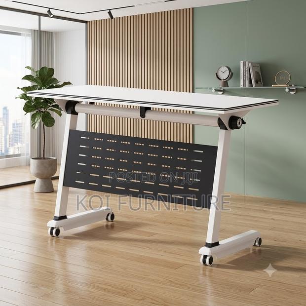 Office Desk; Foldable White Office Meeting Table