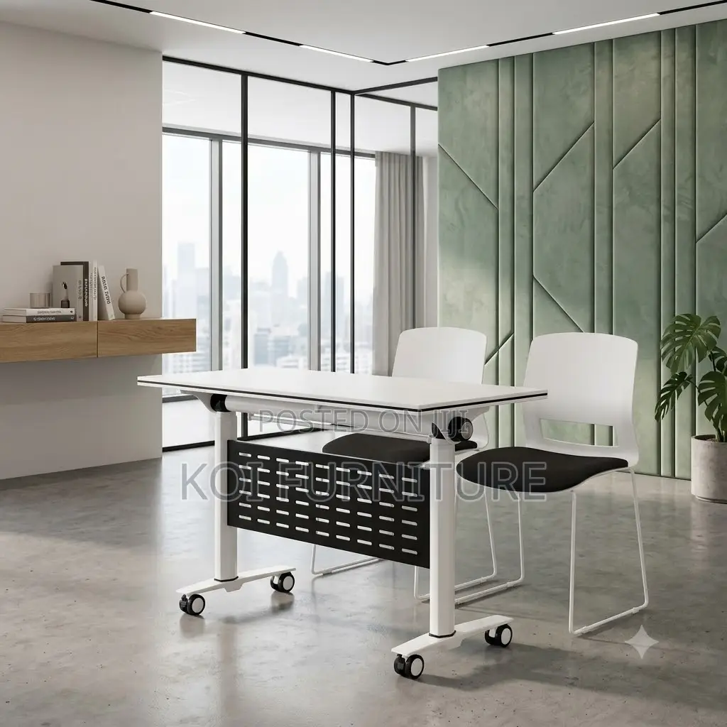 Office Desk; Foldable White Office Meeting Table