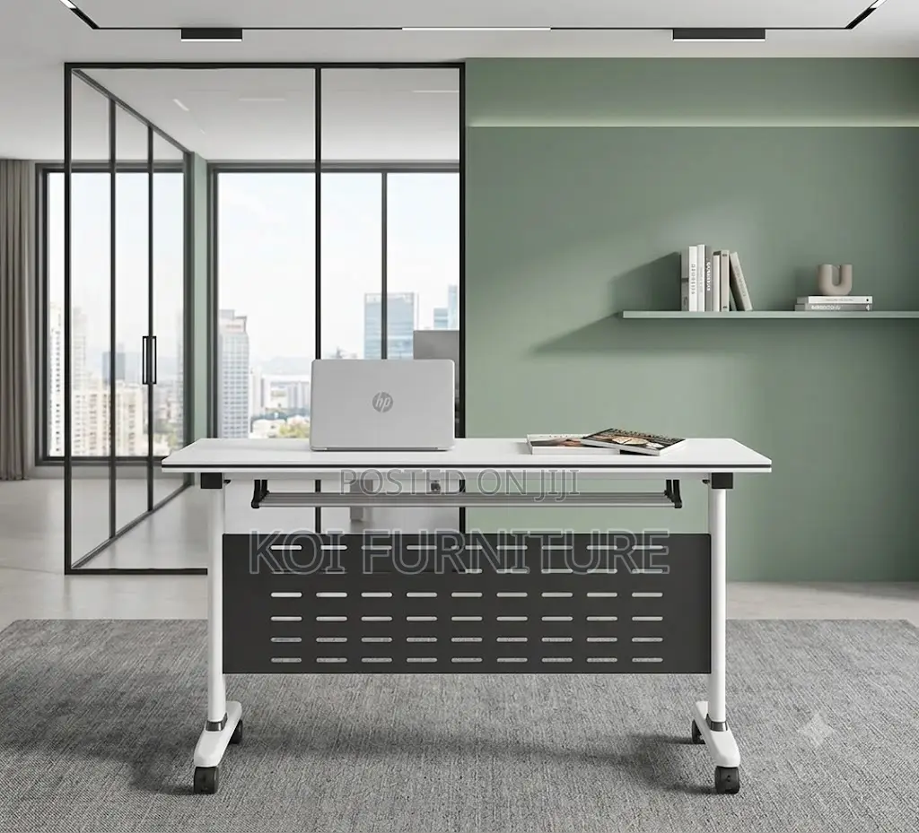 Office Desk; Foldable White Office Meeting Table