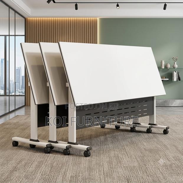 Office Desk; Foldable White Office Meeting Table - thumbnail 5