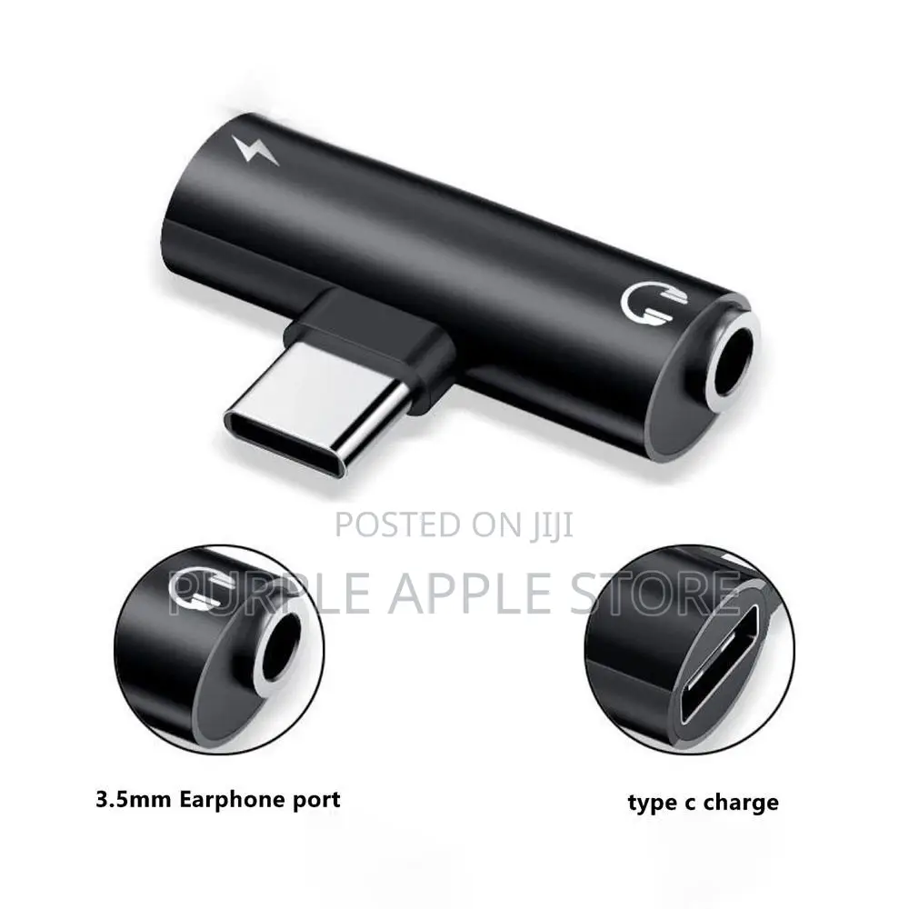 2 in 1 Usb C to 3.5mm Adapter With the Usb C Headphone
