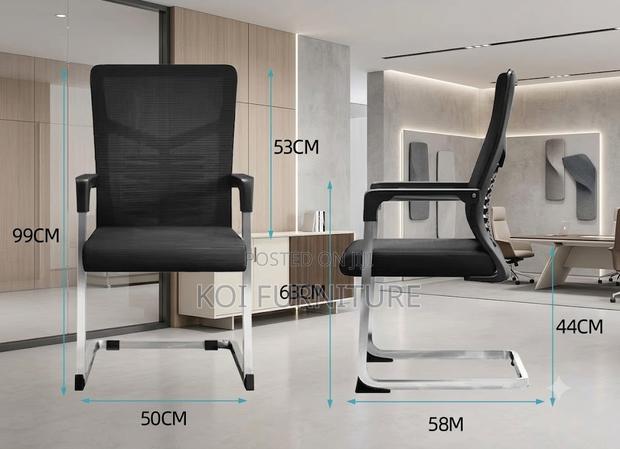Office Chairs; Visitors Mesh Office Seat With Sled Bases - thumbnail 4