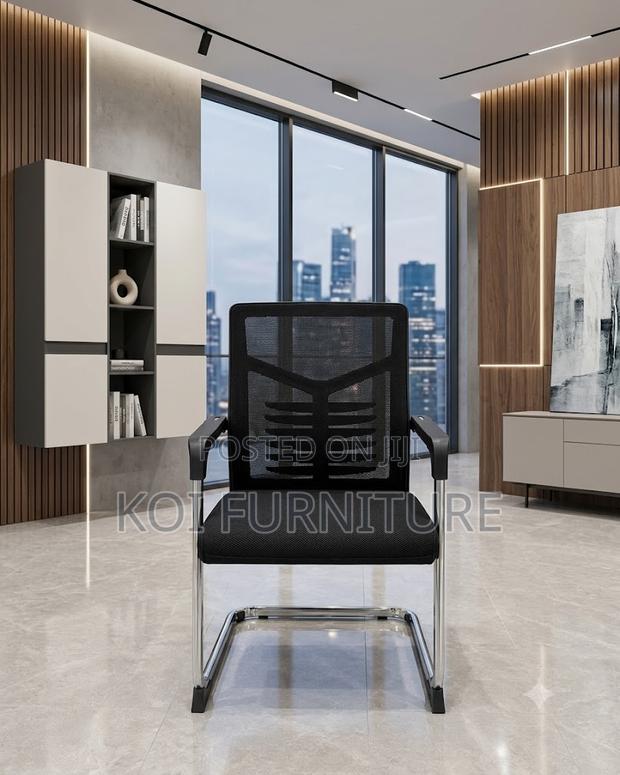 Office Chairs; Visitors Mesh Office Seat With Sled Bases - thumbnail 5