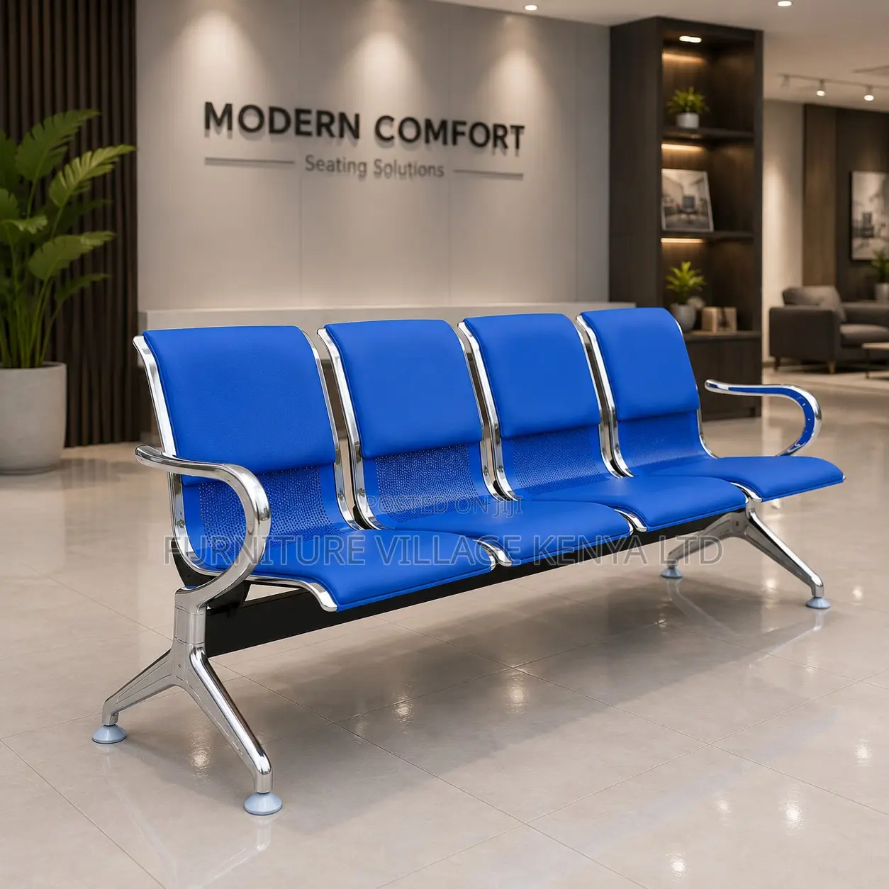 Office Benches ; 4-Link Office Reception Bench