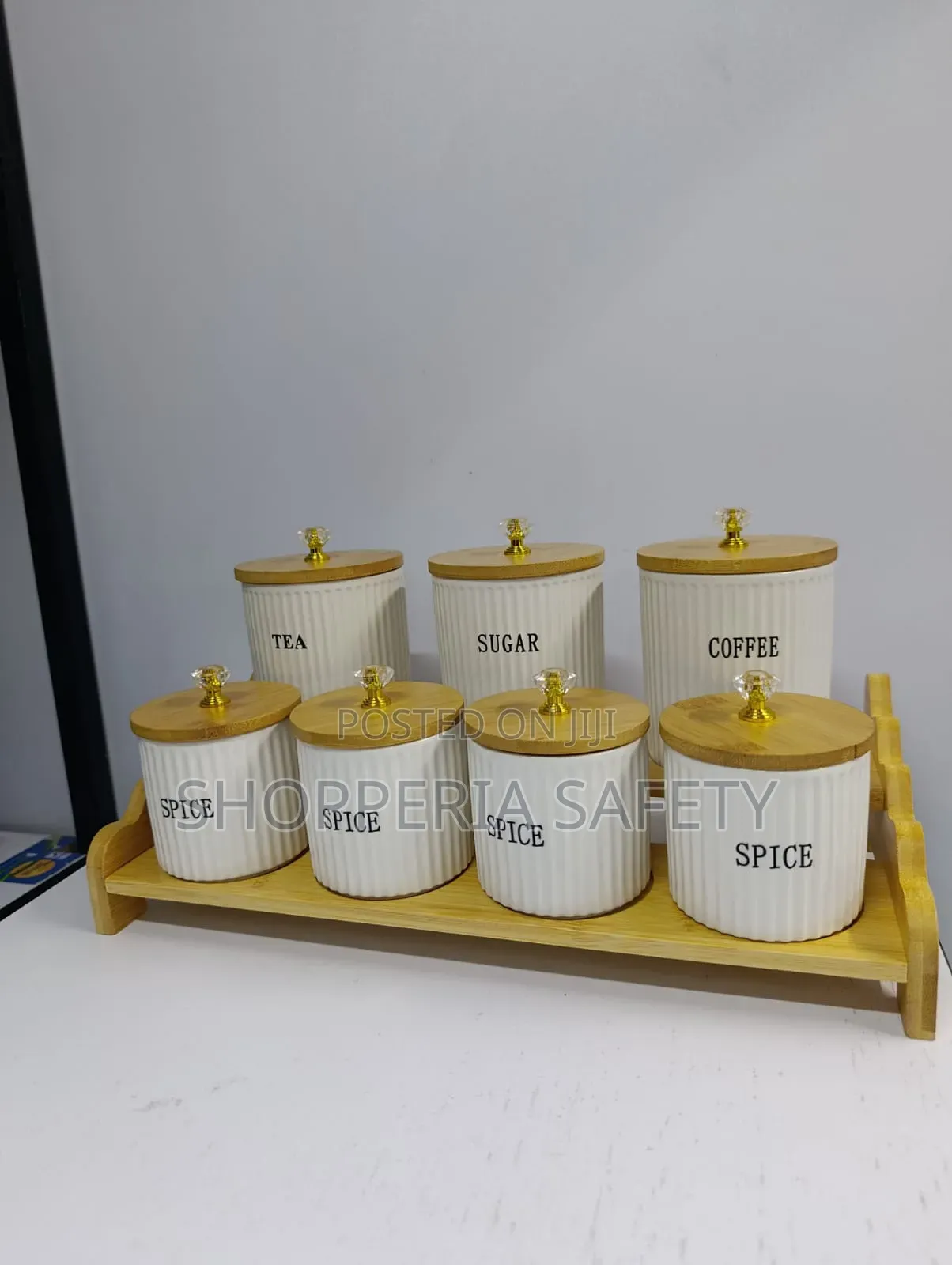 8pc Bamboo Fancy Canister