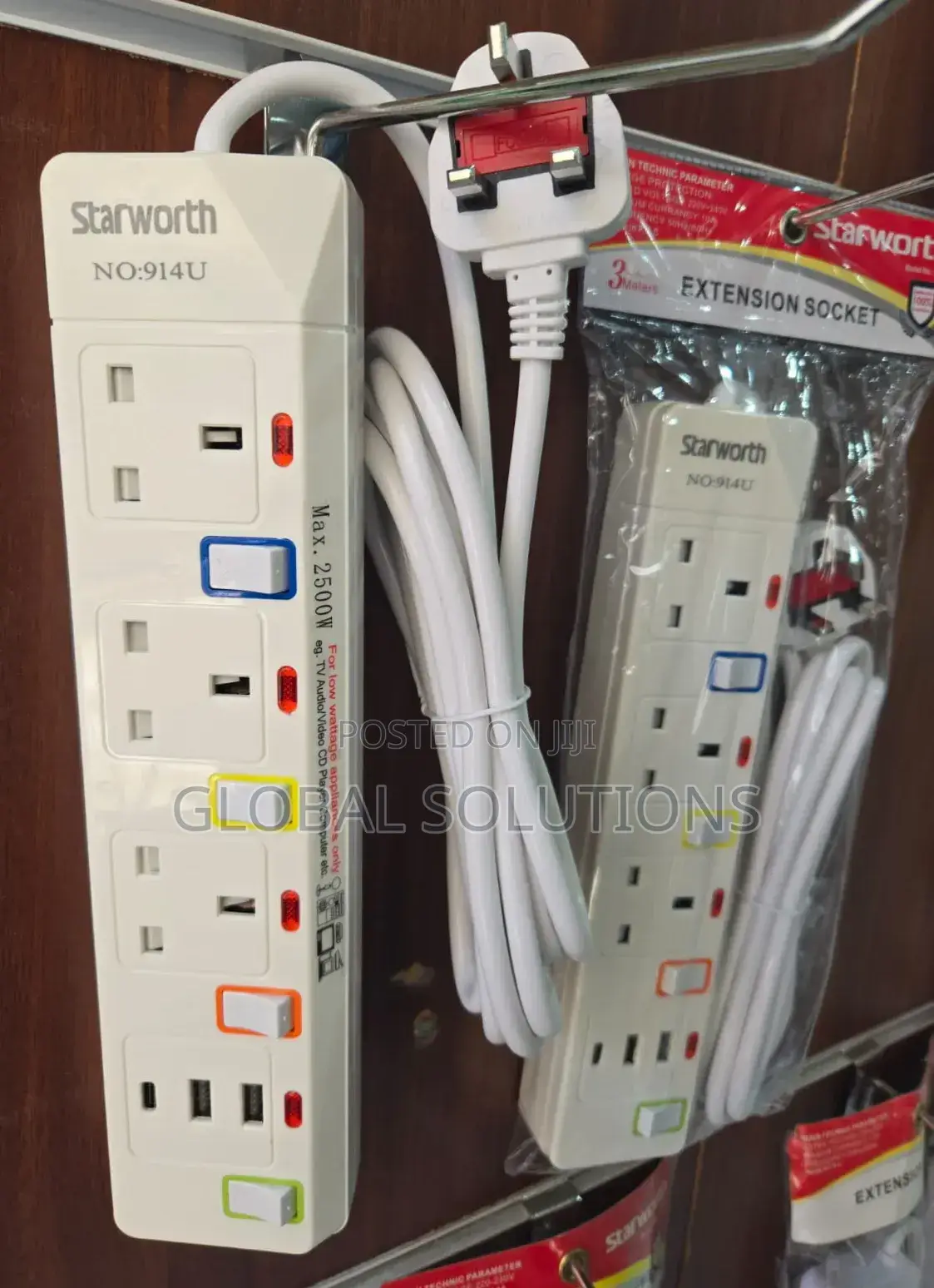 Quality Extension Socket With Four Outlets 4way 3m Usb Type C Ports