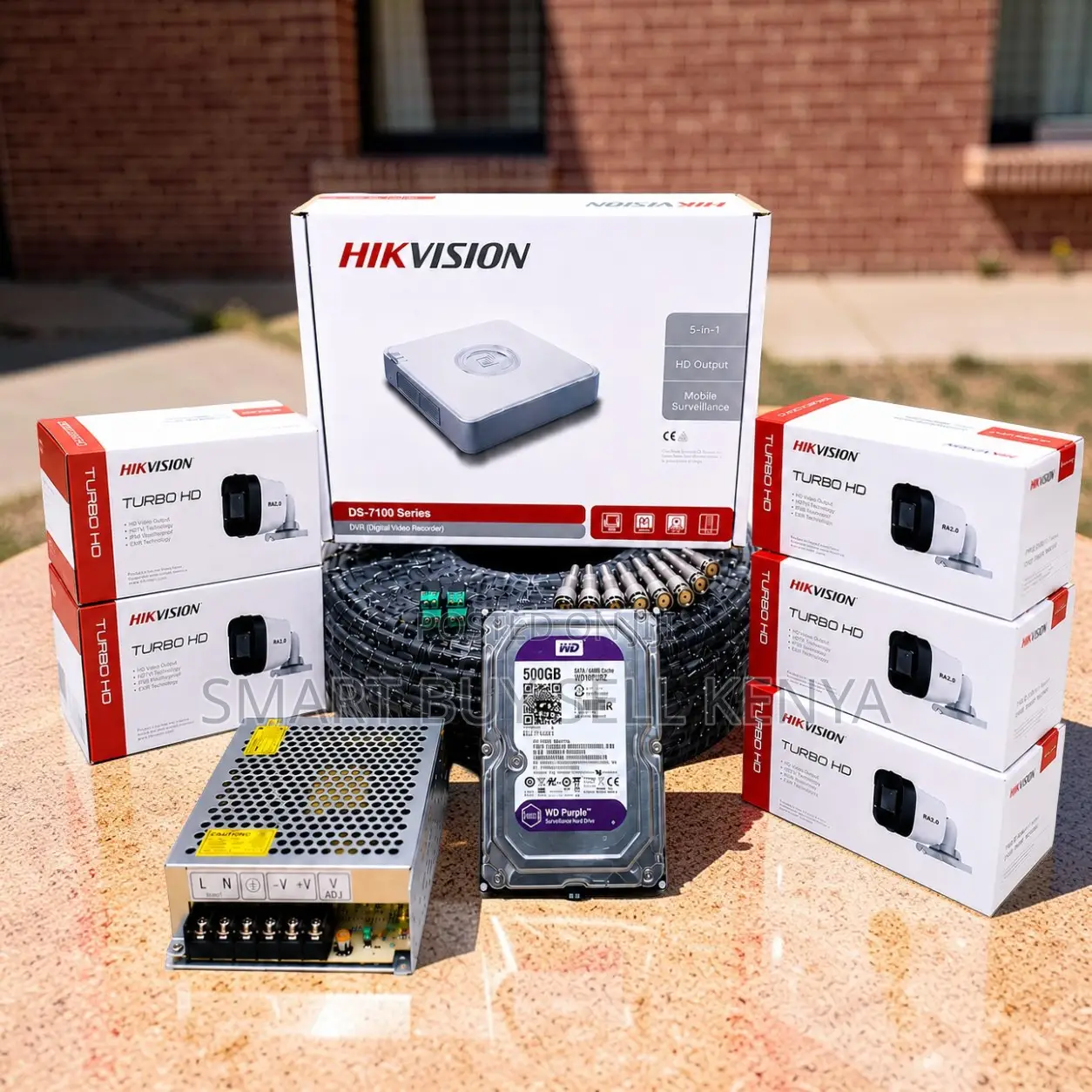 Convenient Operation 5 Hikvision 1080p Hd CCTV Cameras Full System Kit