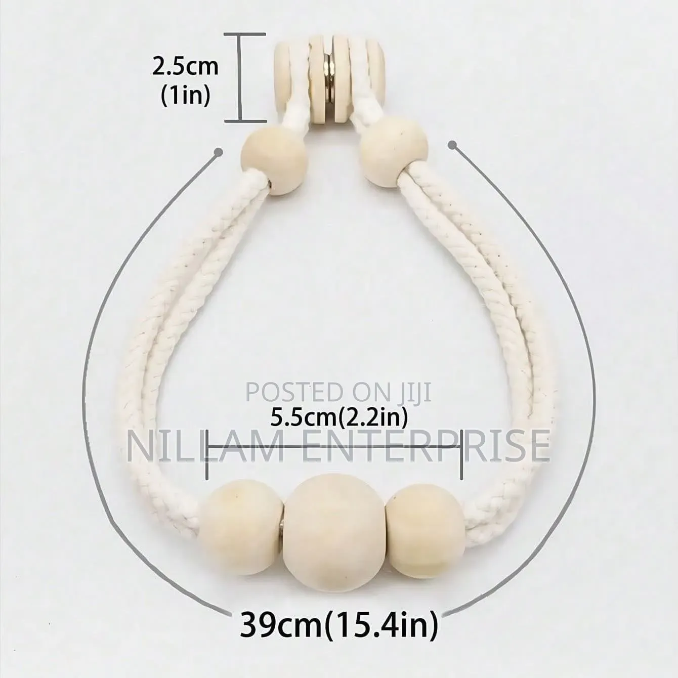Magnetic Curtain Tie Backs With Wooden Beads 2pc