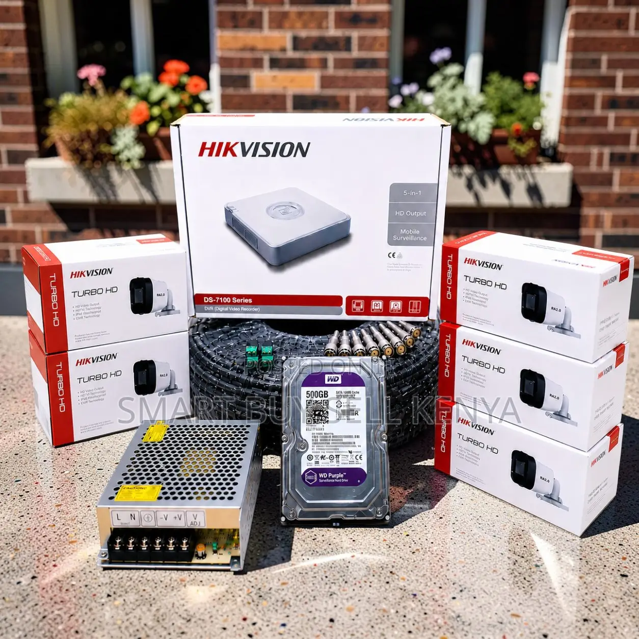 Flexible Mounting 5 Hikvision 1080p CCTV Cameras Complete System Kit
