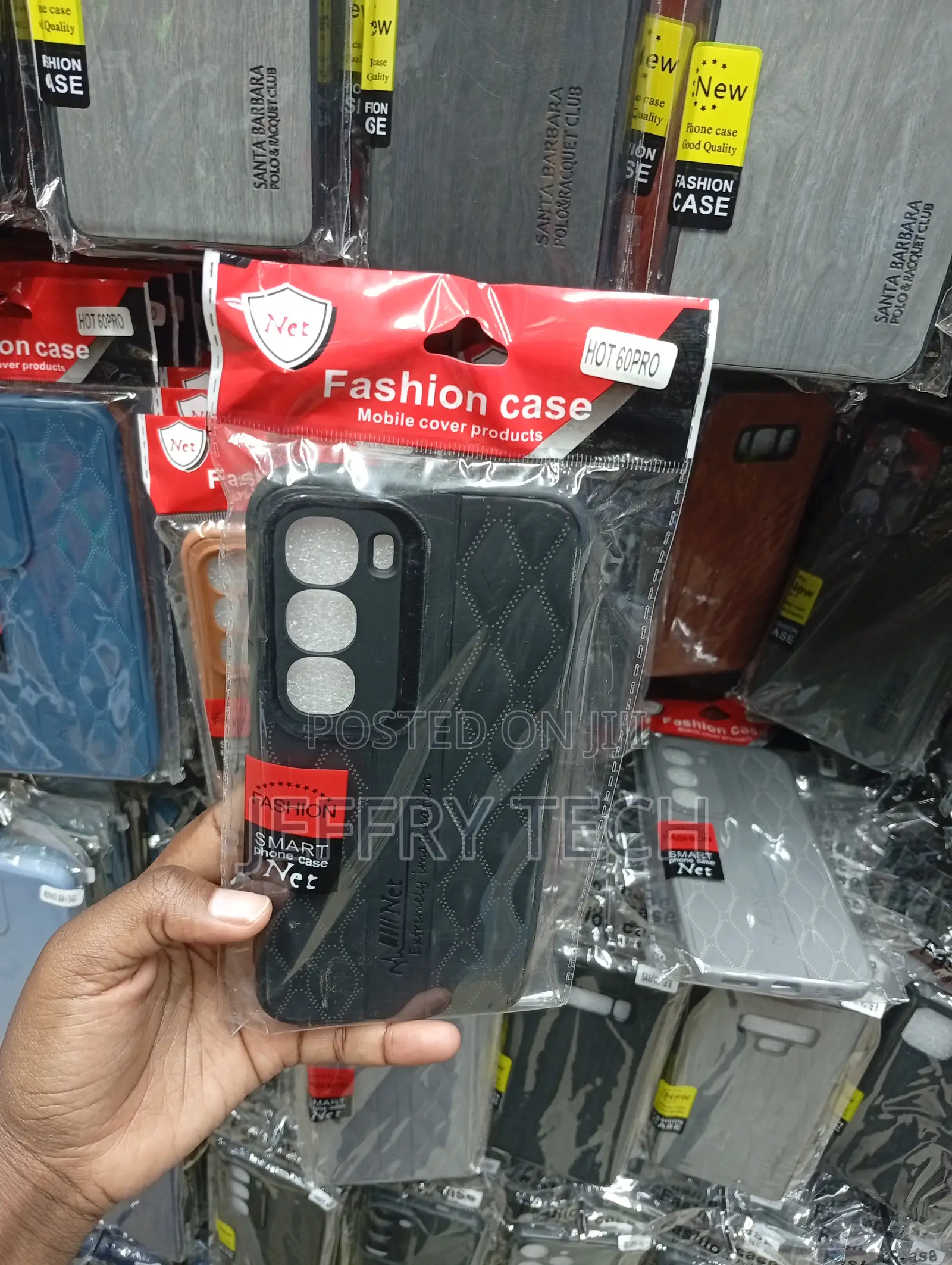 Infinix Hot 60 Pro+Stitched Wavy/Diamond Textured Pattern Case